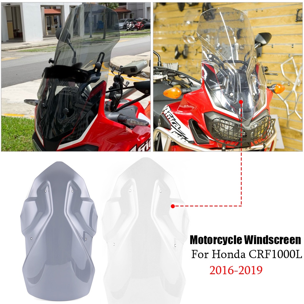 HONDA Crf1000l 摩托車旅行擋風玻璃擋風玻璃整流罩擋風玻璃適用於 2016-2019 年本田 CRF1000