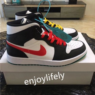 ?特價? Air Jordan 1 Mid AJ1 紅黃彩勾 鴛鴦配色 女款 BQ6472-063