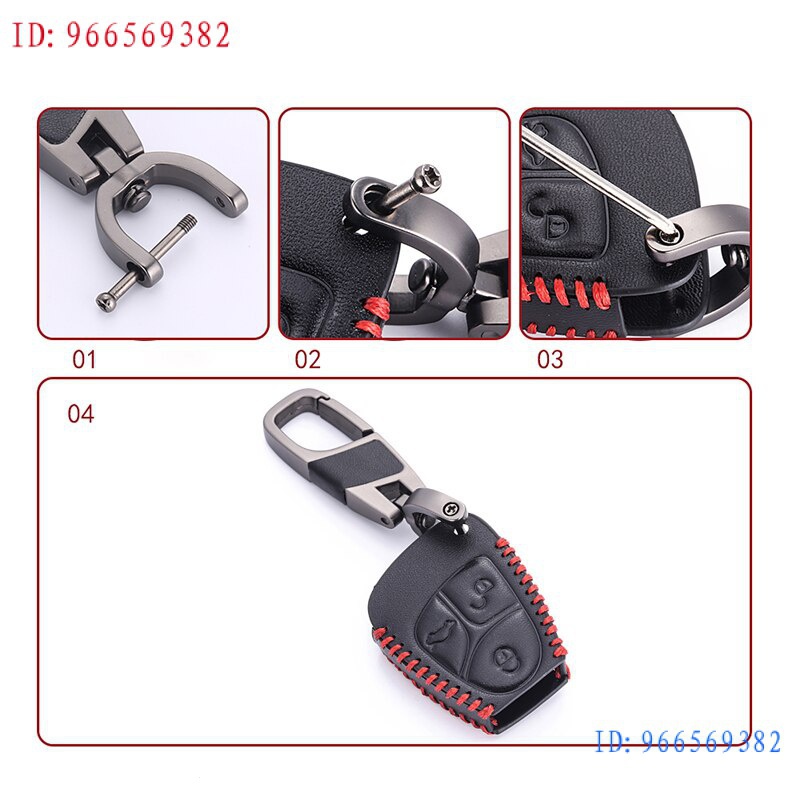 鑰匙包 適用於賓士W124 皮革鑰匙套 W202 W203 W210 W211 W204 鑰匙殼