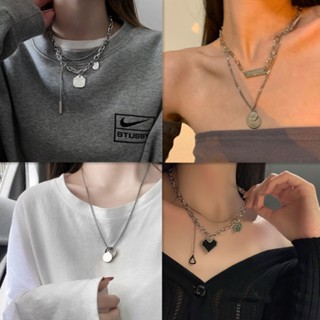 精美小飾品吊墜 超美疊戴項鏈 人像小熊ins冷淡風雙層項鏈女 嘻哈小眾設計感鎖骨鏈 新款潮流甜酷上衣配搭