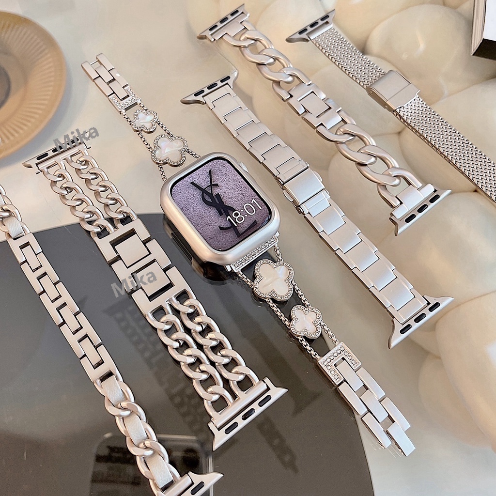 星光色錶帶錶殼】 Apple watch 2錶帶 S8 49MM 不鏽鋼錶帶 SE 6 5 4代 45 49 金屬錶帶