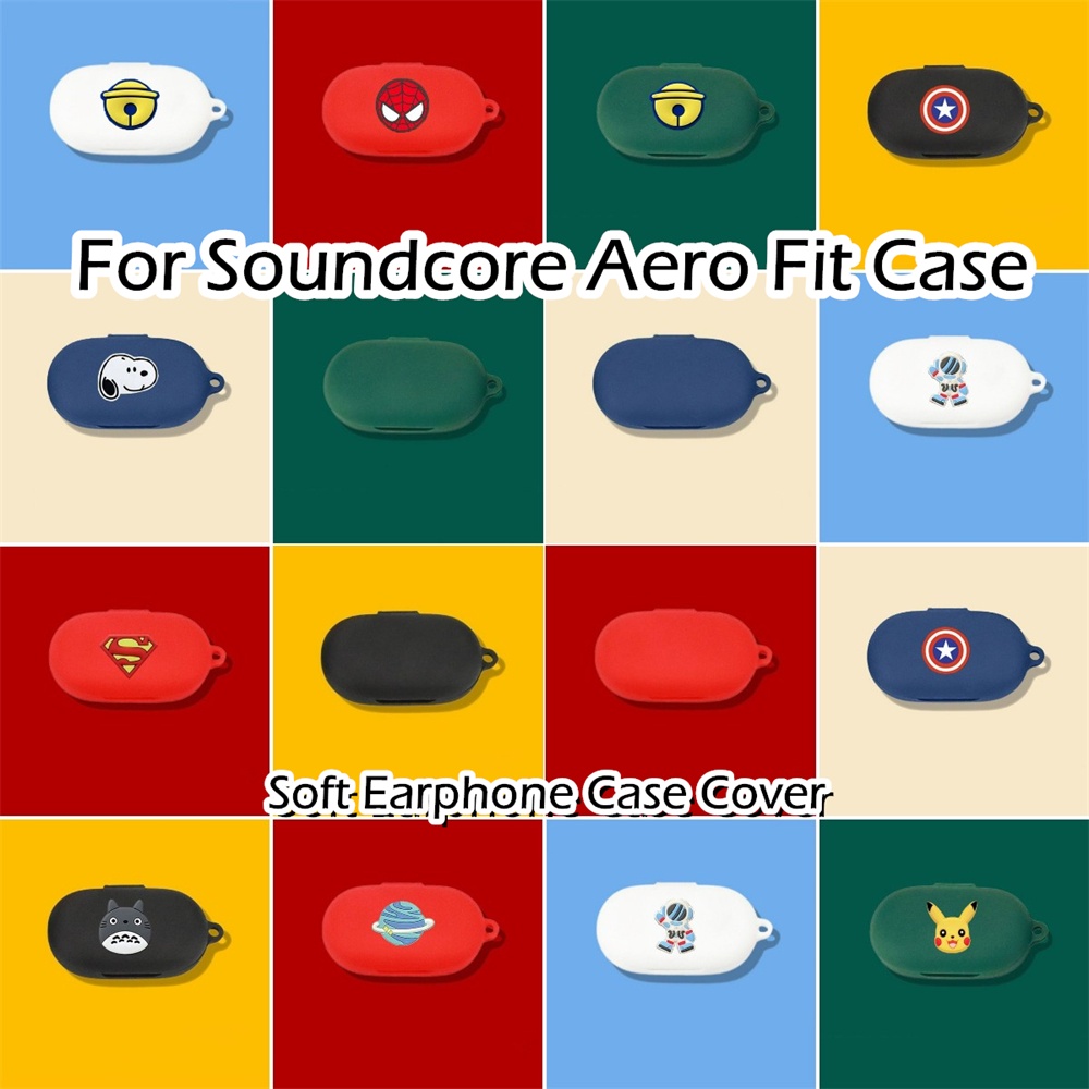 現貨! 適用於 Soundcore Aero Fit 保護套簡約卡通軟矽膠耳機套保護套