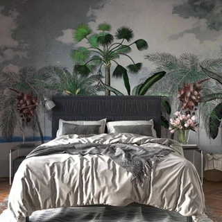 定制照片壁紙熱帶植物椰子樹現代壁畫3d臥室客廳電視背景