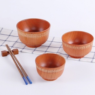 日式木碗兒童寶寶成人家用米飯碗民族風情木質大號木碗和風餐具