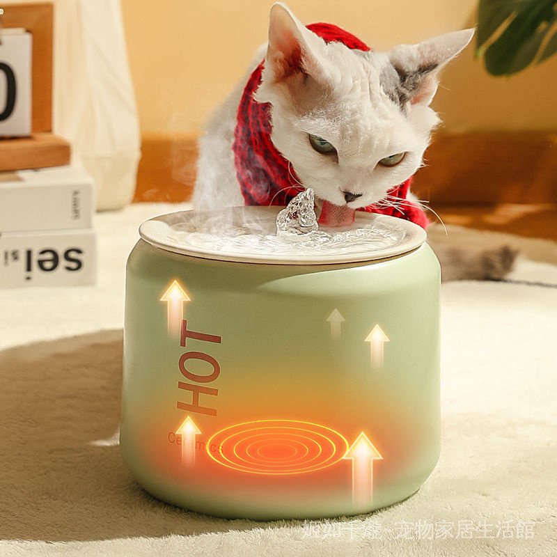 陶瓷飲水機貓咪飲水器恆溫加熱流動活水大容量寵物自動循環喝水器