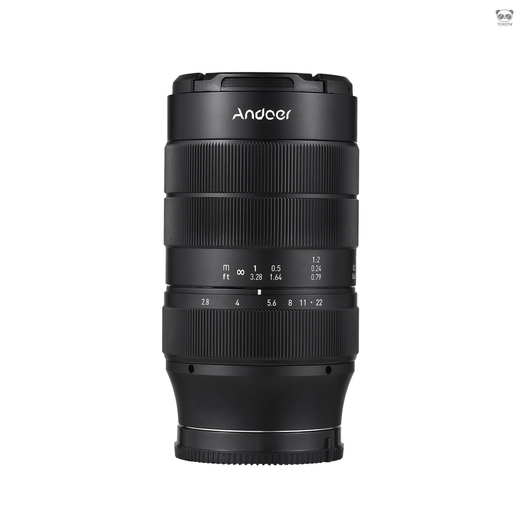 Andoer 60mm標準定焦鏡頭 全畫幅人像鏡頭 F2.8最大光圈 E卡口 手動對焦 7組10片光學結構 適用於索尼E