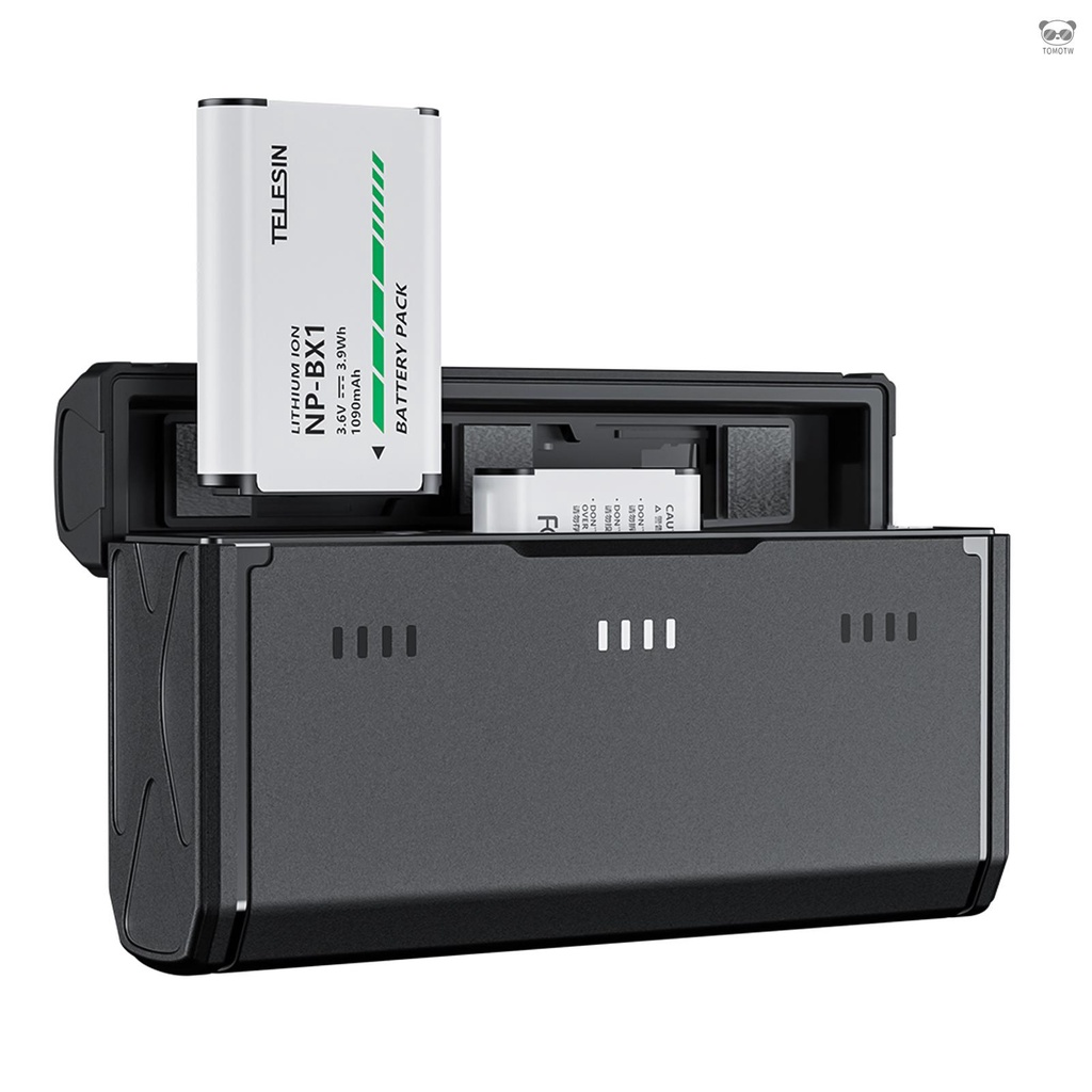 TELESIN CMR-001 快充充電盒兩電套裝 多功能充電盒(內置電池) + 2 x NP-BX1電池 適配Sony