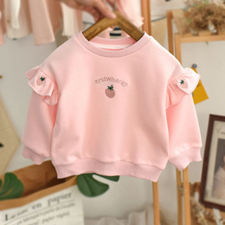 【臺灣出貨】女童衛衣2025新款寶寶刺繡上衣時尚洋氣韓版春秋款 圓領衣服潮