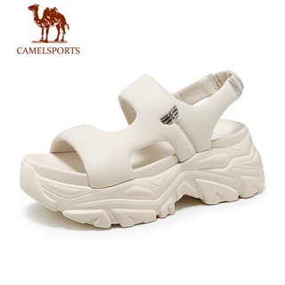 CAMEL SPORTS駱駝 真皮沙灘涼鞋 運動外穿厚底增高老爹拖鞋