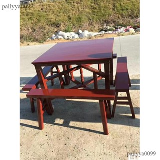 開立發票📜免運 桌子 八仙桌 中式實木正方形鐵紅色摺疊餐桌 供桌 家用擺酒席拜拜祭祀桌