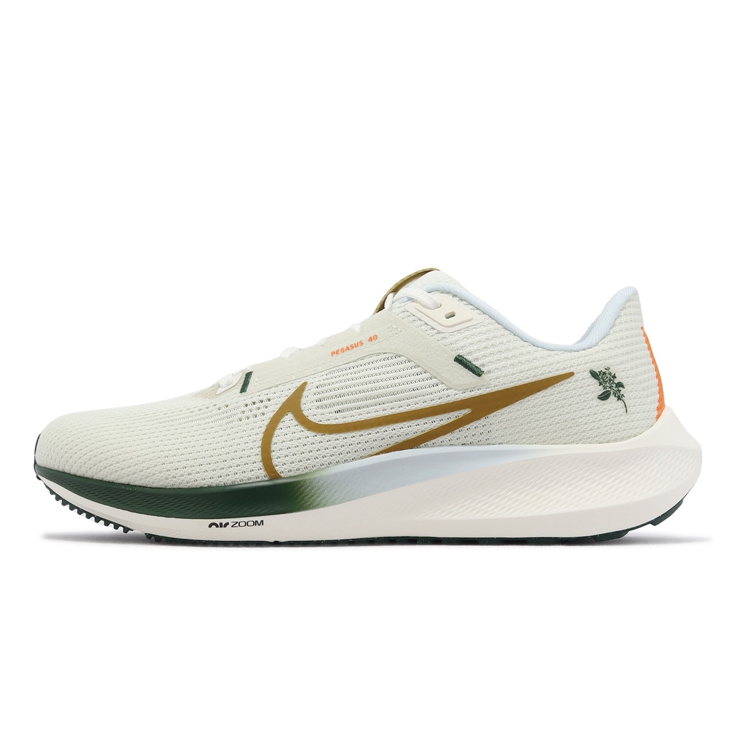 Nike 慢跑鞋 Air Zoom Pegasus 40 白 綠 金 小飛馬 男鞋 路跑【ACS】 FV3631-081