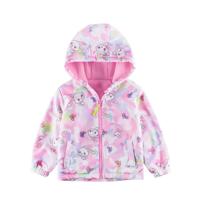 90-140CM  韓版童裝秋冬季新款兒童衝鋒衣女寶寶衣服雙層外套