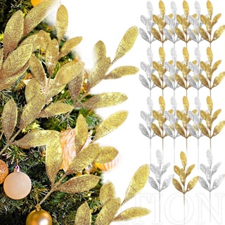 多種款式閃光金銀葉/聖誕樹花環裝飾/人造植物樹枝橄欖葉/婚禮聖誕新年花瓶裝飾
