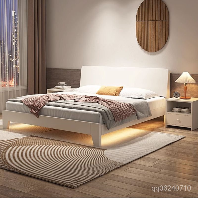 限時免運 實木床中式輕奢1.8米雙人床出租房1.5米傢用主臥1.2米單人床耐用