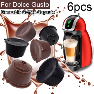 6 件 + 勺刷膠囊咖啡過濾網膠囊杯適用於 DOLCE GUSTO 自製咖啡