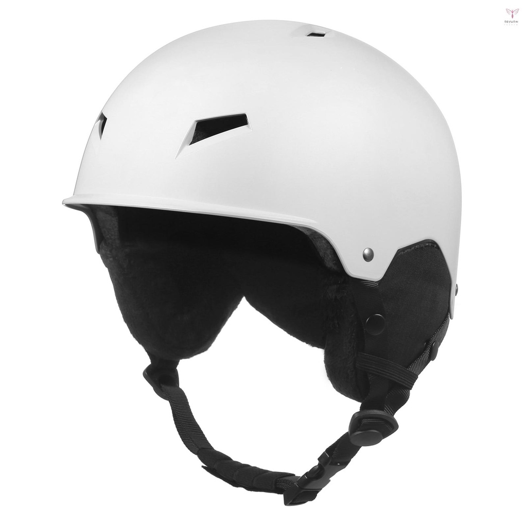 女式男士雪地頭盔帶可拆卸耳罩男士女士單板滑雪頭盔帶護目鏡固定帶安全滑雪頭盔滑雪運動頭盔