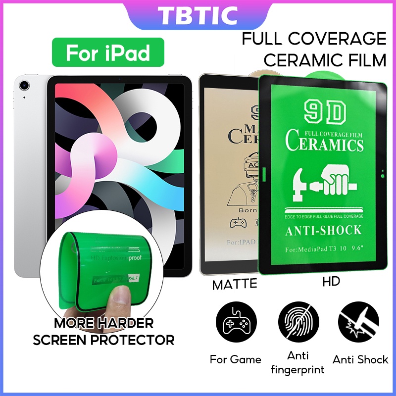 Tbtic 陶瓷磨砂鋼化玻璃屏幕保護膜適用於 iPad 10th Pro 11 2018 2020 2021 2022