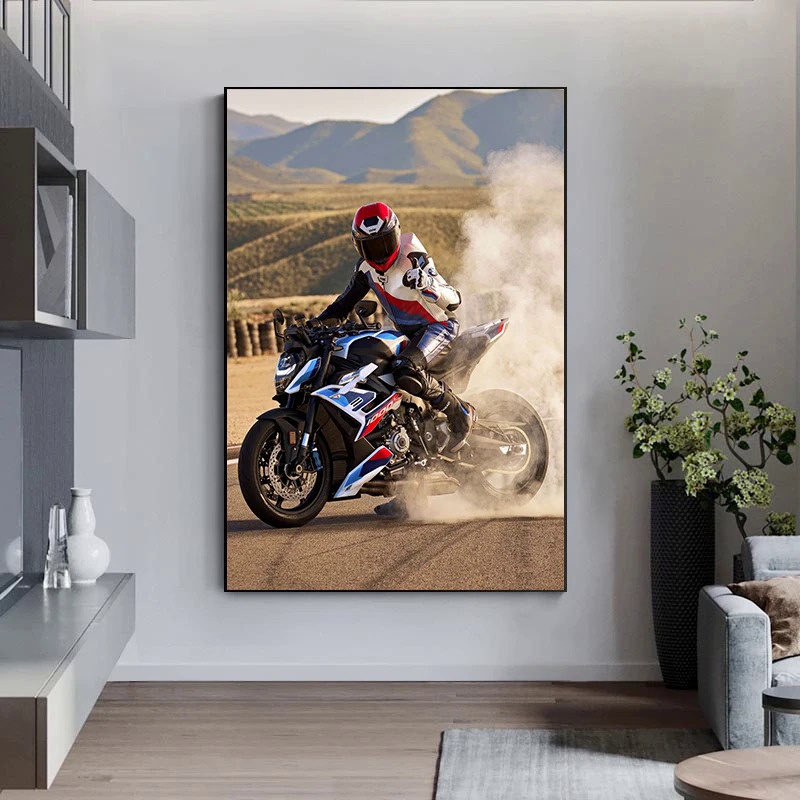 現代 BMW M1000RR M 週年紀念海報帆布繪畫和印刷牆壁藝術圖片適用於客廳家居裝飾 Cuadros