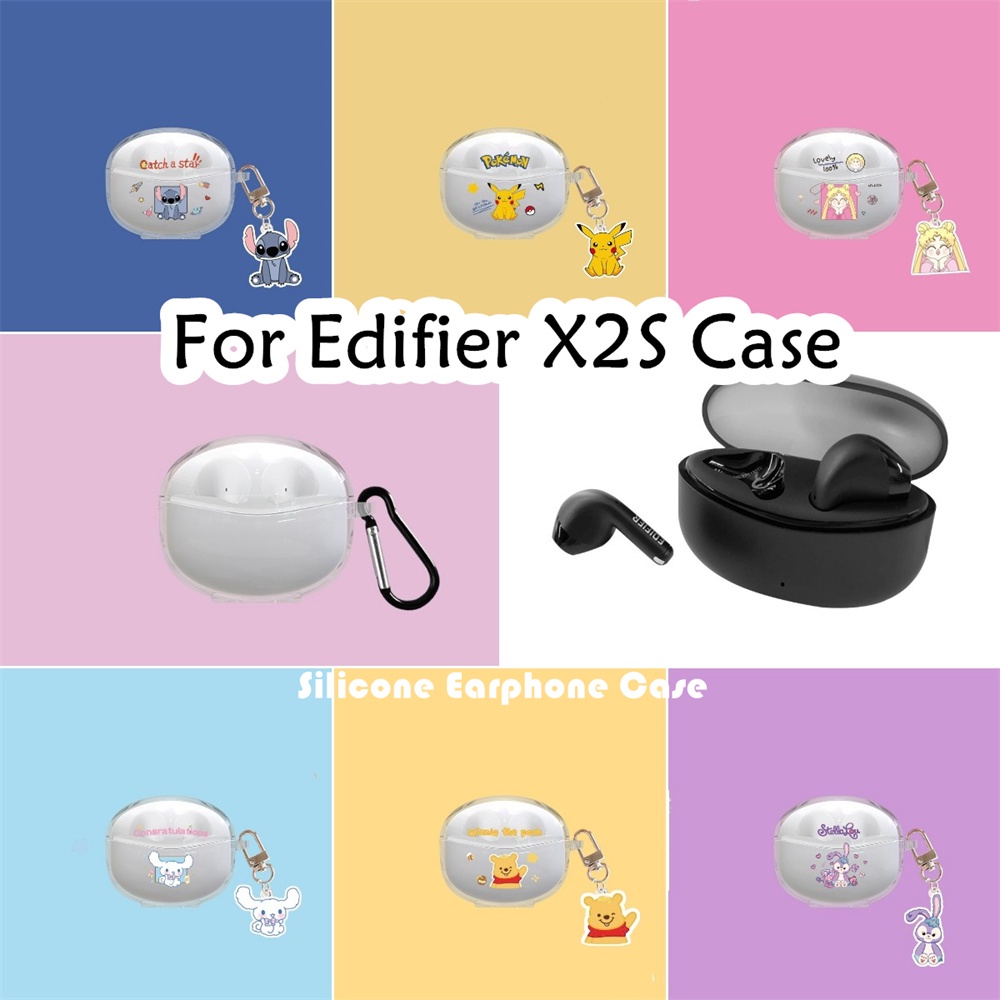 EDIFIER 【imamura】適用於漫步者 X2s 保護套 Niche 卡通小熊維尼和 Kulomi 圖案軟矽膠耳機