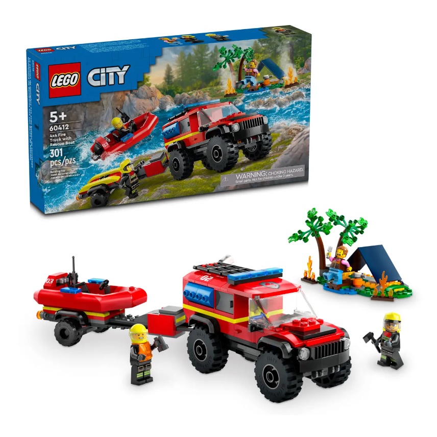 &lt;屏東自遊玩&gt;樂高 LEGO 60412 CITY 城市系列 四輪驅動消防車和救援艇