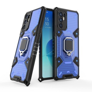適用於OPPO Reno6 4g指環手機殼OPPO Reno6 4g太空艙精孔手機殼