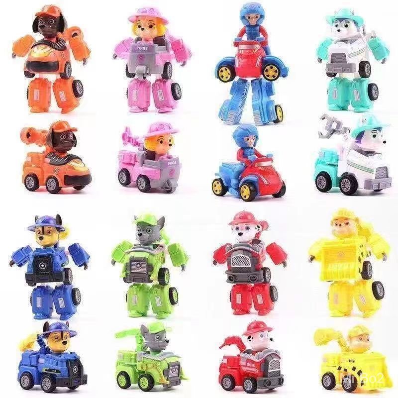 M7Y5 好物推薦汪汪隊玩具變形玩具汪汪隊變形車兒童玩具小孩機器人玩具車全套裝2023