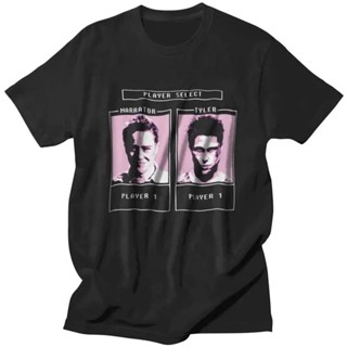 格鬥俱樂部 Tyler Durden 角色選擇遊戲 T 恤男士棉 T 恤獨特 T 恤上衣短袖 The Narrator