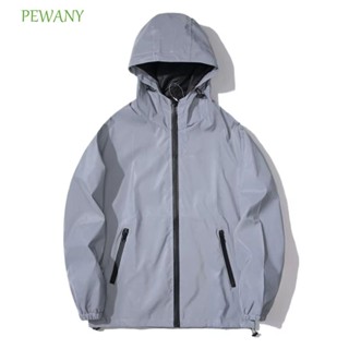 PEWANY連帽夾克,防風防水反光夾克,雨衣套裝嘻哈Baggy時尚反光風衣女人男人