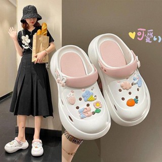 【AB37.1】卡通可愛洞洞鞋 女鞋 厚底增高洞洞鞋 外穿拖鞋 兩穿防滑涼鞋拖鞋 包頭鞋 洞洞鞋 臺灣出貨+發票