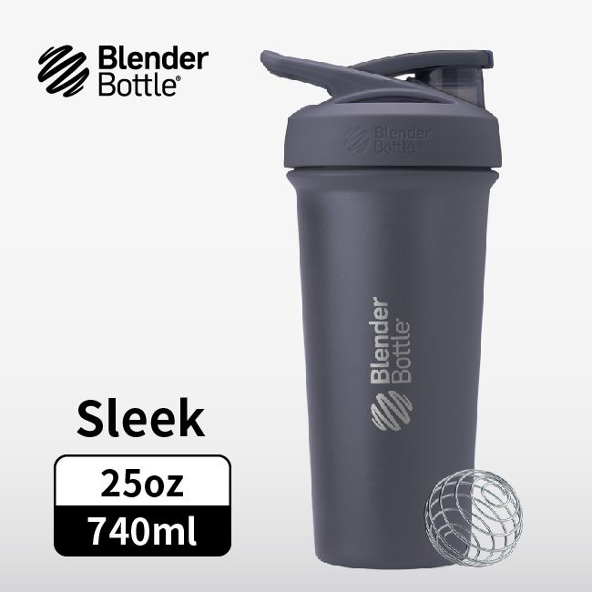 Blender Bottle Sleek按壓式不鏽鋼水壺/ 25oz/ 740ml/ 格雷灰 eslite誠品