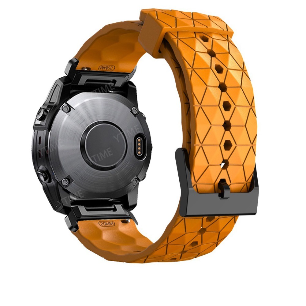 22/26毫米快速拆卸矽膠錶帶適用於Garmin Epix Gen 2 Descent G1 Solar系列足球紋路錶帶