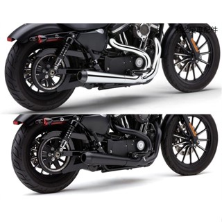 Harley改裝配件新品包郵哈雷883 48 1200改裝排氣管cobra眼鏡蛇二出一全段鍍鉻