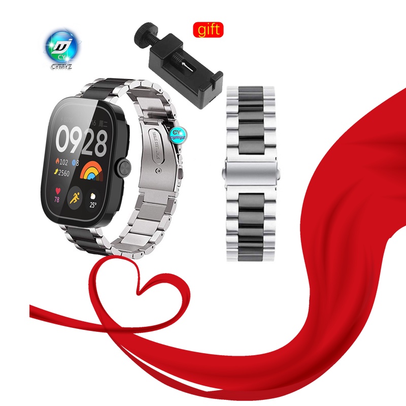 Redmi Watch 4 錶帶金屬錶帶,不銹鋼錶帶適用於 Redmi Watch 4 智能手錶錶帶運動腕帶 Redmi