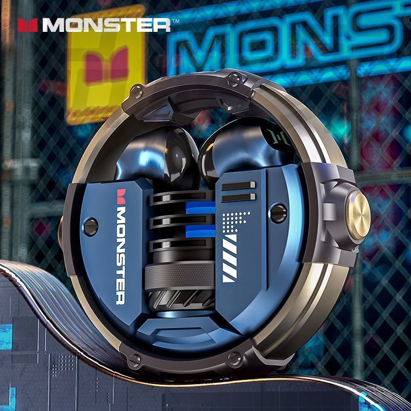 【 MONSTER】MON-XKT10 旋轉式鋅合金藍牙耳機 機甲風 藍牙5.3 低延遲 遊戲模式