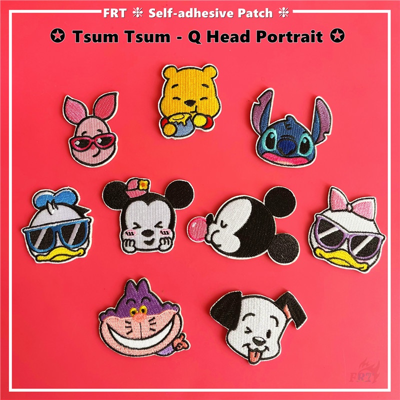☸ Tsum Tsum Tsum - Q Head Portrait 不干膠貼片 ☸ 1 件 DIY 熨斗縫在衣服袋配件