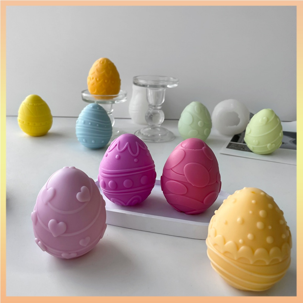 復活節彩蛋香薰蠟燭矽膠模具diy橢圓蛋形手工皂巧克力蛋糕模具香皂蠟工具