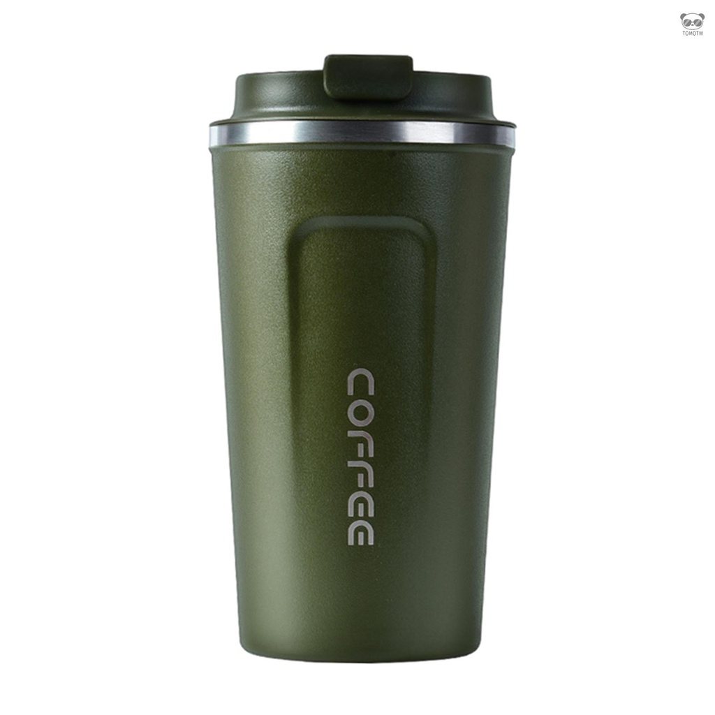 不鏽鋼304咖啡杯 真空雙層保溫杯 時尚辦公水杯 綠色 大號 510ml