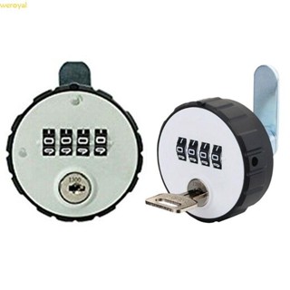 Weroyal 圓形掛鎖 4 數字組合櫃凸輪鎖帶鑰匙用於抽屜駕駛室