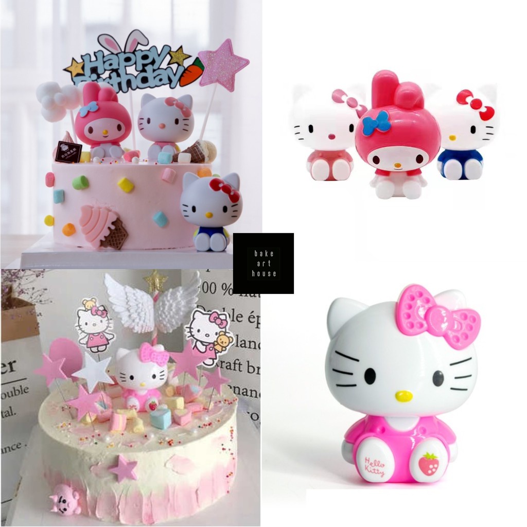 3 個/套 Hello Kitty 模型旋律娃娃蛋糕裝飾蛋糕裝飾旋律 KT 貓