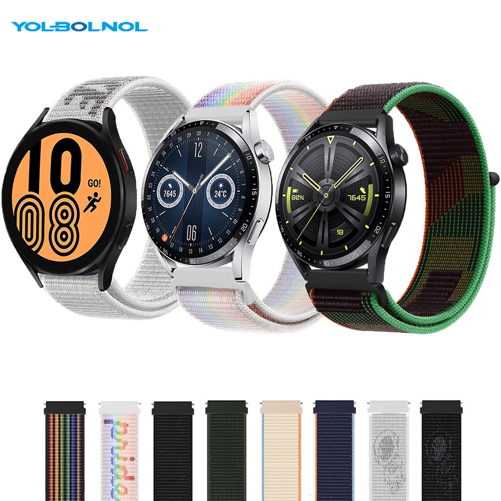 適用於三星Galaxy watch 4 Active2/華為 GT 2 3 pro/尼龍透氣錶帶 20/22mm通用錶帶
