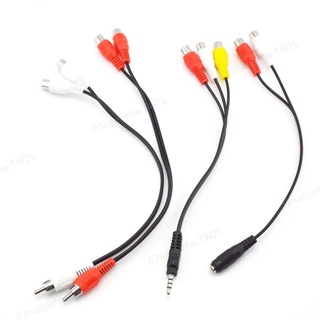 4 種類型 3.5 毫米 Rca 公插頭立體聲公母連接器電纜耳機輔助 Y 適配器線音頻 TW2L
