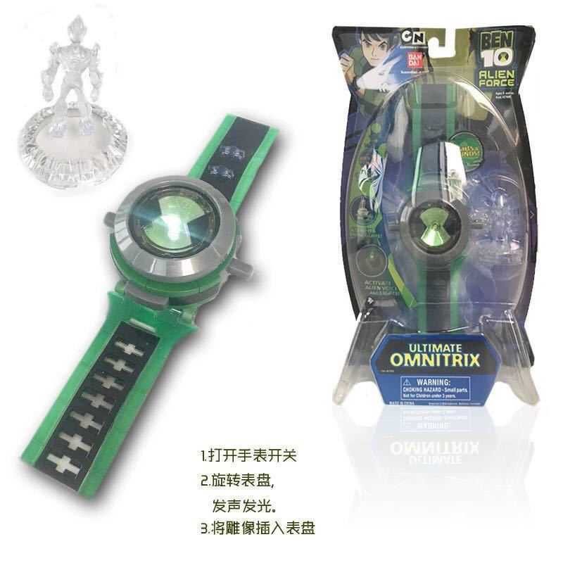 【現貨】熱賣 ben10 ominitrix  少年駭客BEN10變身器保衛者小班投影手錶 按鍵發光發聲