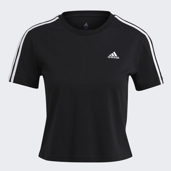 Adidas W 3s Cro T GL0777 女 短袖 上衣 T恤 運動 休閒 短版 亞洲尺寸 黑