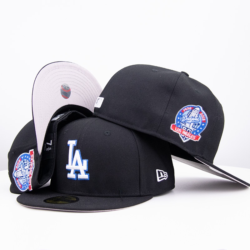 NEW ERA 新款mlb洛杉磯道奇隊新時代全封閉棒球帽嘻哈帽不可調節平簷