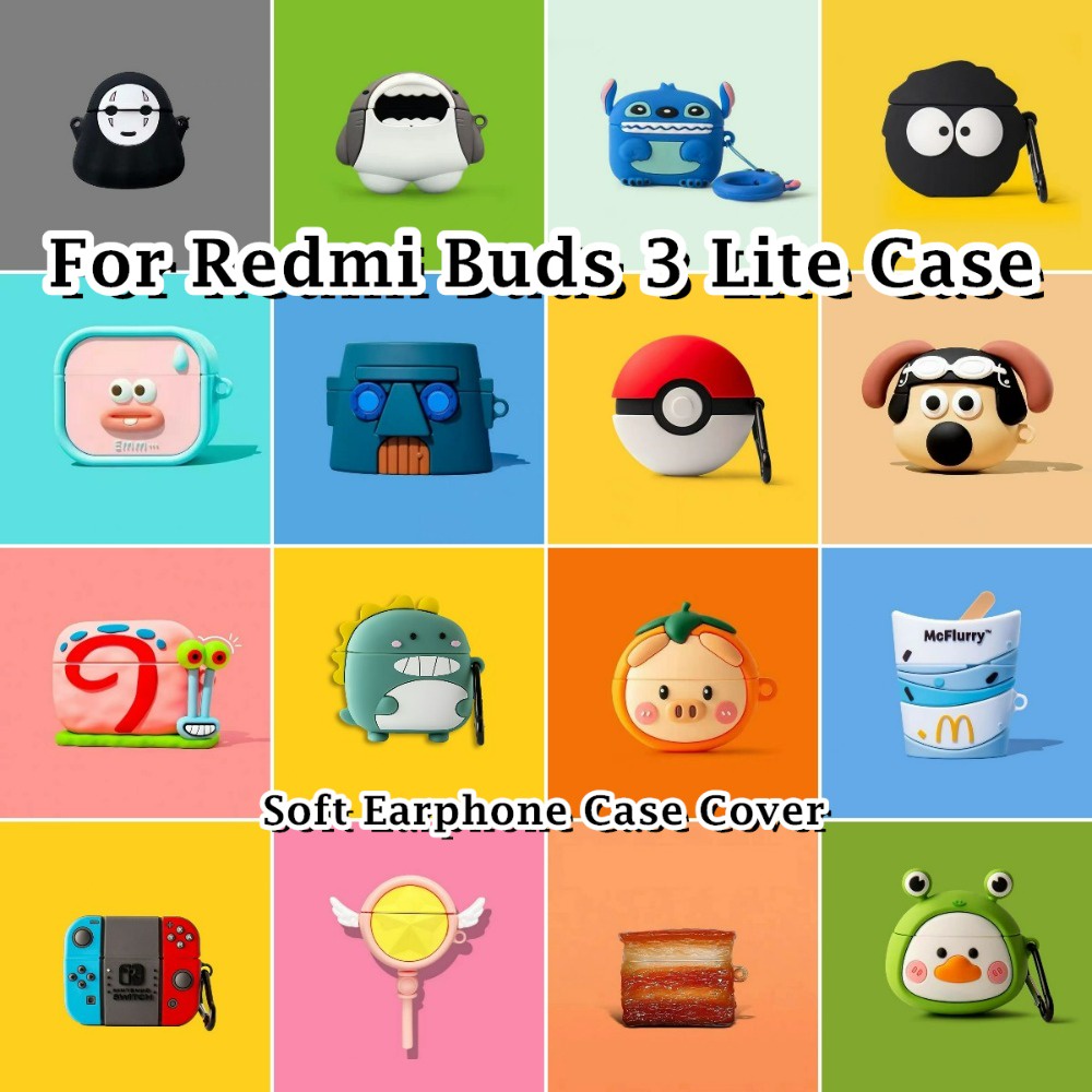 現貨! 適用於 Redmi Buds 3 Lite 手機殼動漫卡通造型軟矽膠耳機殼外殼保護套 NO.2