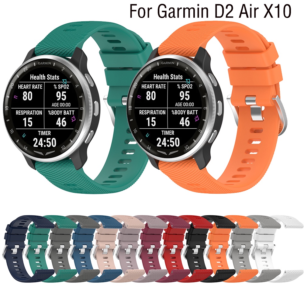 XIAOMI 矽膠 20 毫米錶帶適用於 Garmin D2 Air X10 Vivoactive 5 3 錶帶腕帶適用