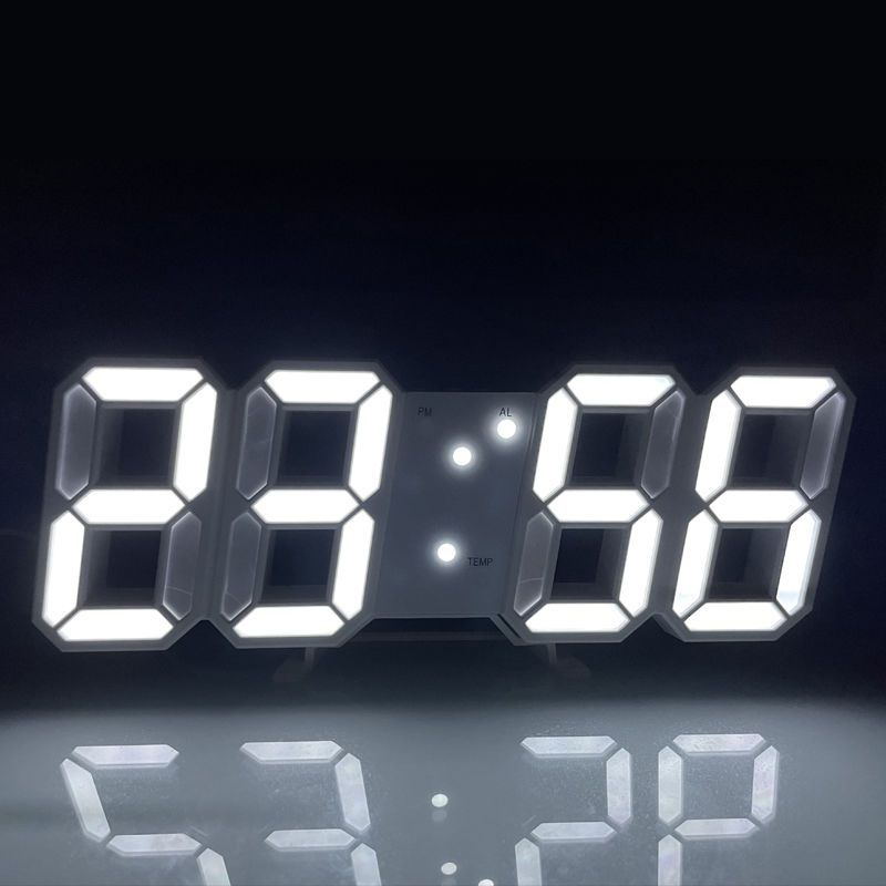 簡單的桌面三維數字時鐘 Ins LED 電子時鐘 USB 壁掛式立體聲時鐘
