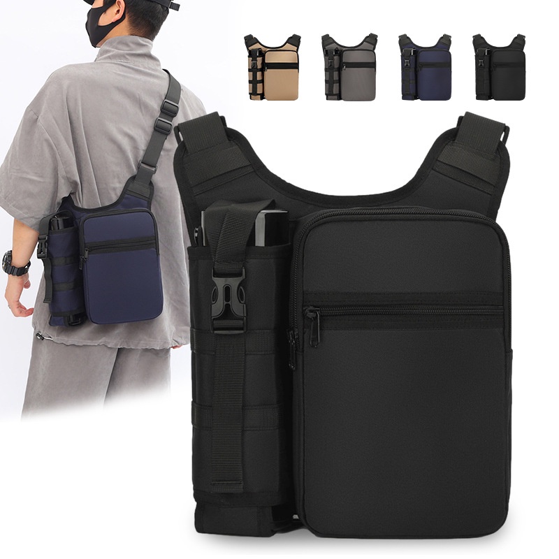 多用途水壺單肩斜背包 便攜大容量男包 男款斜背包 戶外運動行李袋旅行包單肩斜背包