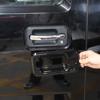 適用於悍馬 H2 2003-2009 不銹鋼銀色車門外把手門碗裝飾框架蓋貼紙汽車配件