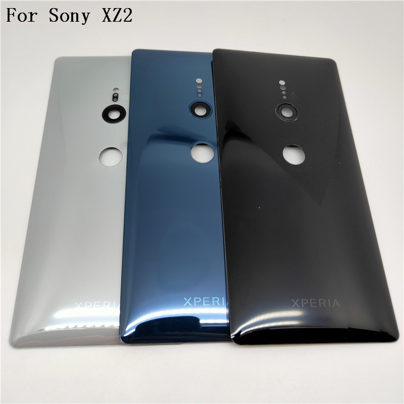 全新玻璃適用於索尼 Xperia XZ2 H8216 H8266 H8276 H8296 後蓋電池蓋後門後殼外殼帶相機鏡